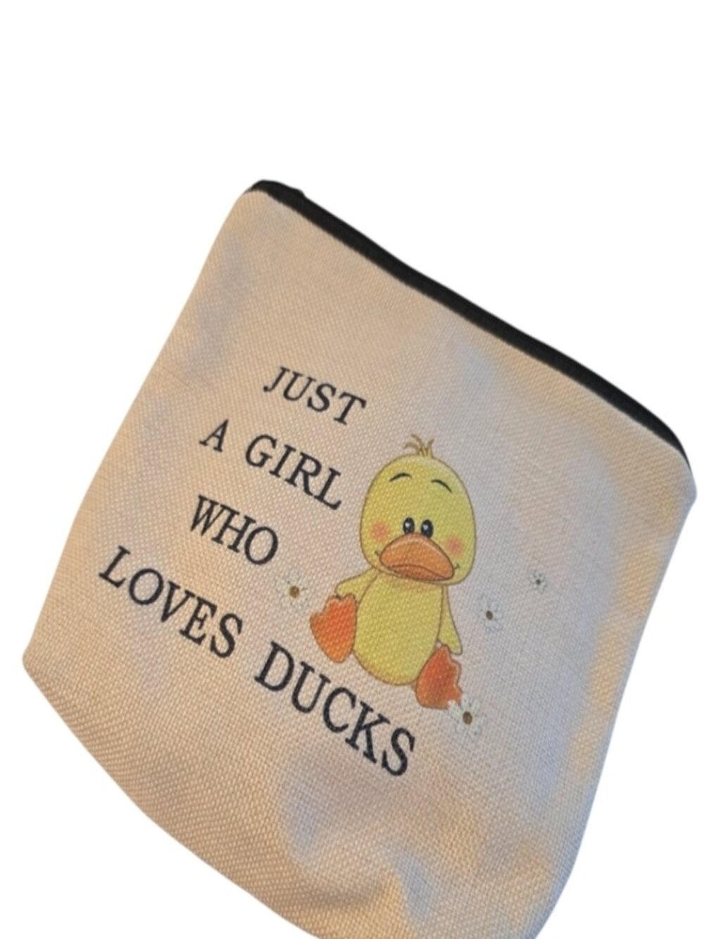 Just A Girl Who Loves Ducks Makeup Bag Cosmetic Pouch Funny Whimsy Gift Present